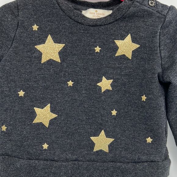 Kate Spade Sparkly Gold Star Sweatshirt - 12 months - Picture 2 of 6